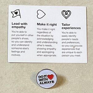 RARE LUSH Cosmetics Staff Button: Do It with Heart Always